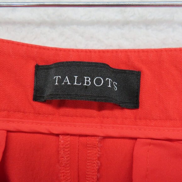 Talbots Pants Womens Size 12 Petite Chatham Crop Red Side Zip Scallop Ankle Hem - Picture 7 of 10